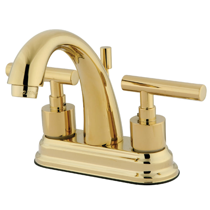 Manhattan KS8612CML Two-Handle 3-Hole Deck Mount 4" Centerset Bathroom Faucet with Brass Pop-Up, Polished Brass
