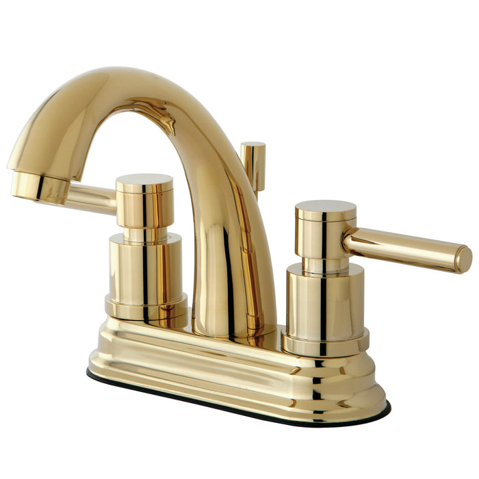 Concord KS8612DL Two-Handle 3-Hole Deck Mount 4" Centerset Bathroom Faucet with Brass Pop-Up, Polished Brass