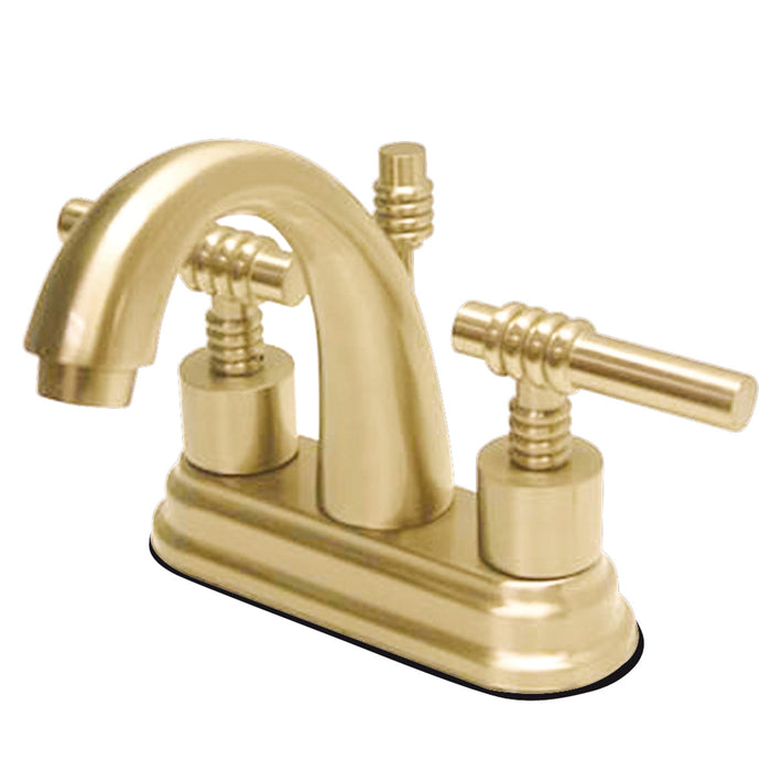 Milano KS8612ML Two-Handle 3-Hole Deck Mount 4" Centerset Bathroom Faucet with Brass Pop-Up, Polished Brass