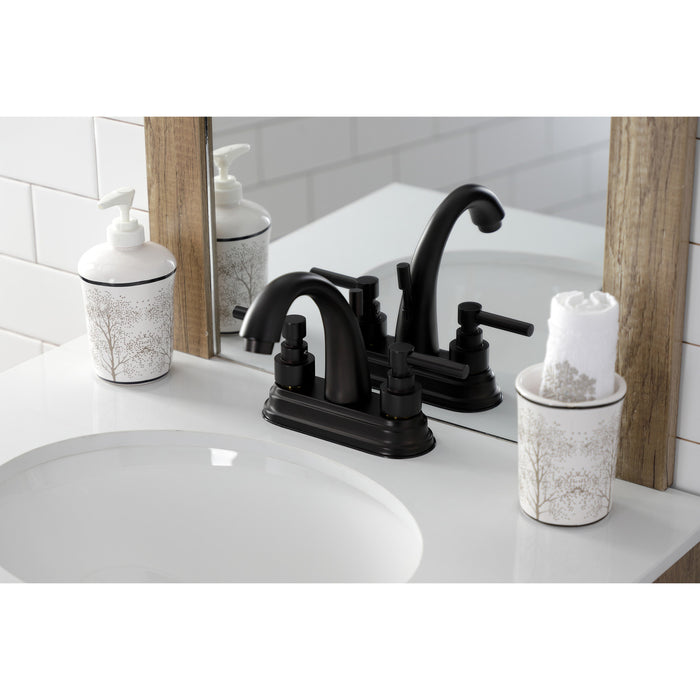 Elinvar KS8615EL Two-Handle 3-Hole Deck Mount 4" Centerset Bathroom Faucet with Brass Pop-Up, Oil Rubbed Bronze