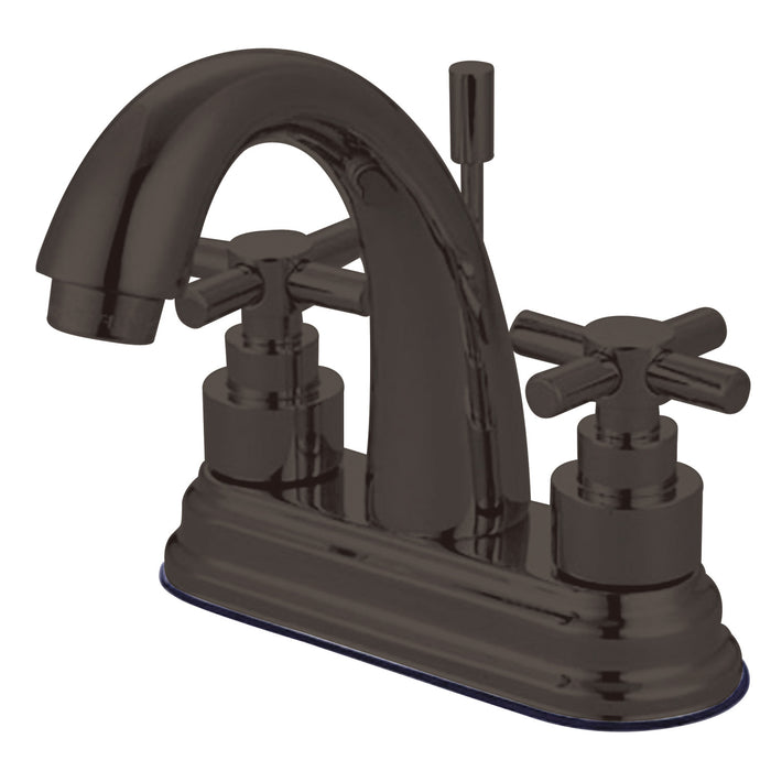 Elinvar KS8615EX Two-Handle 3-Hole Deck Mount 4" Centerset Bathroom Faucet with Brass Pop-Up, Oil Rubbed Bronze