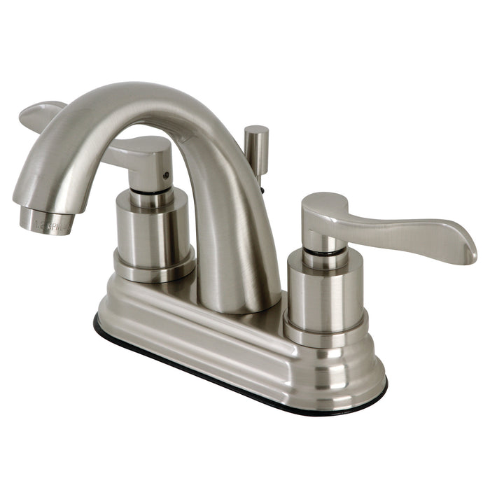 KS8618DFL Two-Handle 3-Hole Deck Mount 4" Centerset Bathroom Faucet with Brass Pop-Up, Brushed Nickel