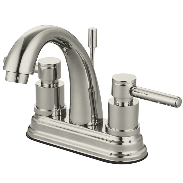 Concord KS8618DL Two-Handle 3-Hole Deck Mount 4" Centerset Bathroom Faucet with Brass Pop-Up, Brushed Nickel