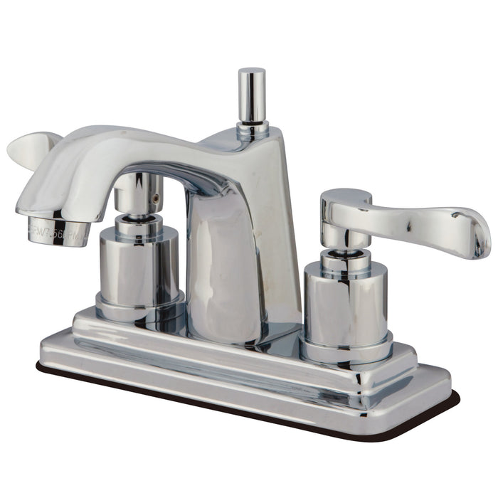 KS8641DFL Two-Handle 3-Hole Deck Mount 4" Centerset Bathroom Faucet with Brass Pop-Up, Polished Chrome