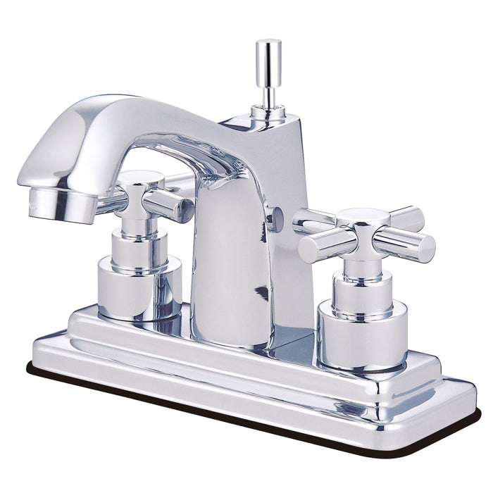Elinvar KS8641EX Two-Handle 3-Hole Deck Mount 4" Centerset Bathroom Faucet with Brass Pop-Up, Polished Chrome