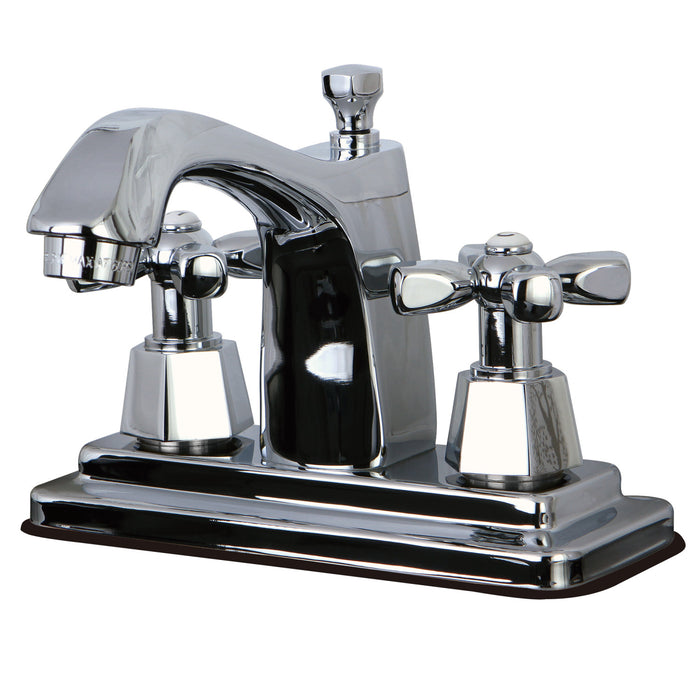KS8641HX Two-Handle 3-Hole Deck Mount 4" Centerset Bathroom Faucet with Brass Pop-Up, Polished Chrome