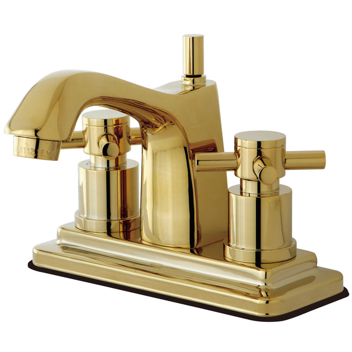 Concord KS8642DX Two-Handle 3-Hole Deck Mount 4" Centerset Bathroom Faucet with Brass Pop-Up, Polished Brass