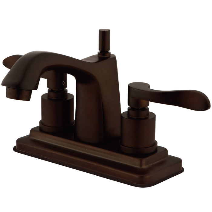 KS8645DFL Two-Handle 3-Hole Deck Mount 4" Centerset Bathroom Faucet with Brass Pop-Up, Oil Rubbed Bronze
