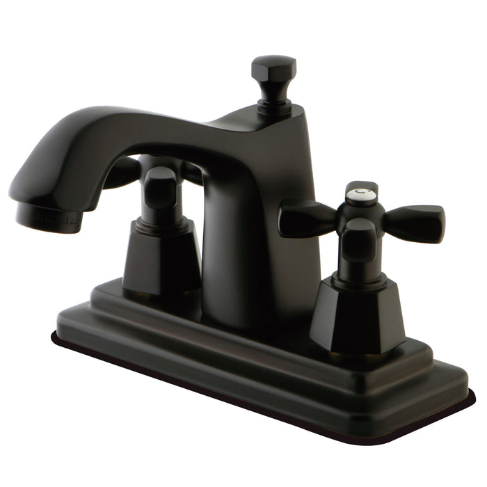 KS8645HX Two-Handle 3-Hole Deck Mount 4" Centerset Bathroom Faucet with Brass Pop-Up, Oil Rubbed Bronze