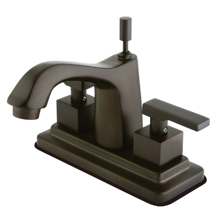 Executive KS8645QLL Two-Handle 3-Hole Deck Mount 4" Centerset Bathroom Faucet with Brass Pop-Up, Oil Rubbed Bronze