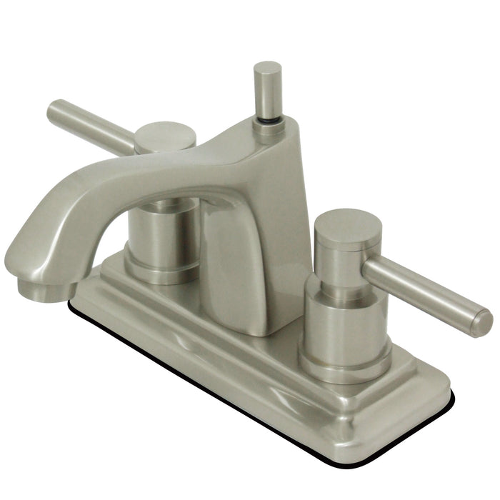 Concord KS8648DL Two-Handle 3-Hole Deck Mount 4" Centerset Bathroom Faucet with Brass Pop-Up, Brushed Nickel