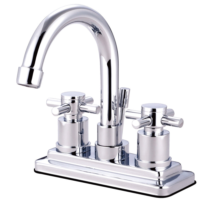 Concord KS8661DX Two-Handle 3-Hole Deck Mount 4" Centerset Bathroom Faucet with Brass Pop-Up, Polished Chrome