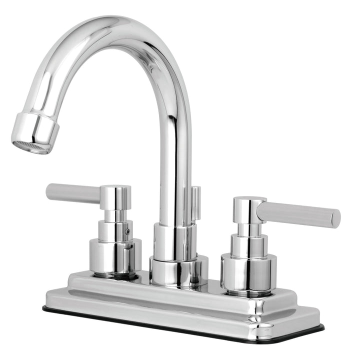 Elinvar KS8661EL Two-Handle 3-Hole Deck Mount 4" Centerset Bathroom Faucet with Brass Pop-Up, Polished Chrome