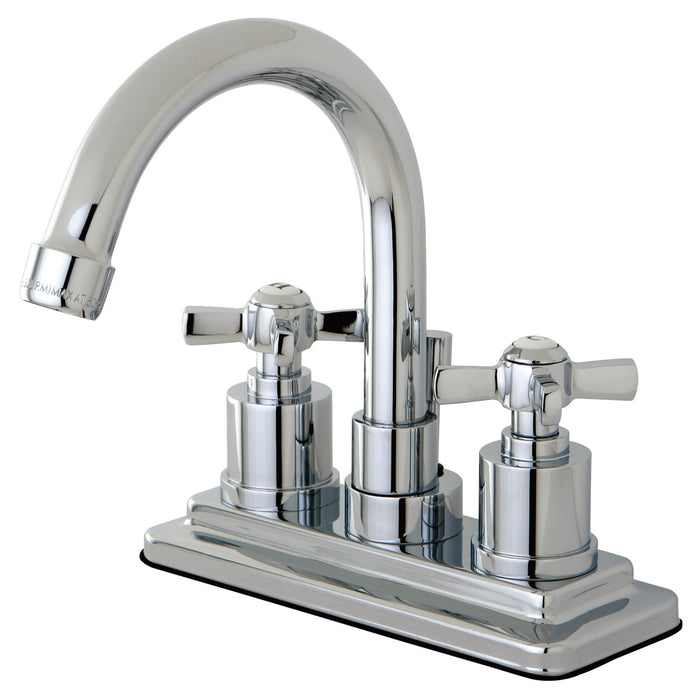 Kingston Tulare KS8661ZX - Millennium Double-Handle 3-Hole Deck Mount 4-Inch Centerset Bathroom Faucet with Brass Pop-Up, Polished Chrome