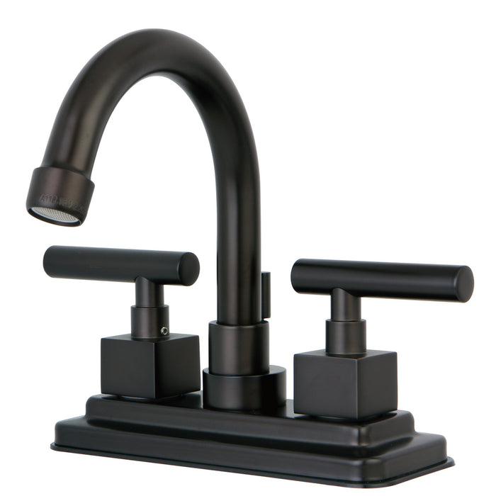 Claremont KS8665CQL Two-Handle 3-Hole Deck Mount 4" Centerset Bathroom Faucet with Brass Pop-Up, Oil Rubbed Bronze