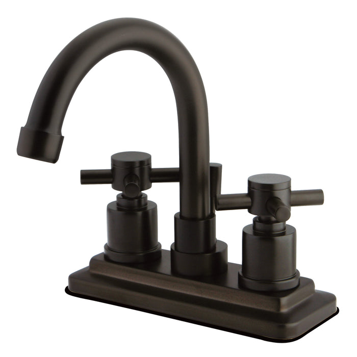 Concord KS8665DX Two-Handle 3-Hole Deck Mount 4" Centerset Bathroom Faucet with Brass Pop-Up, Oil Rubbed Bronze
