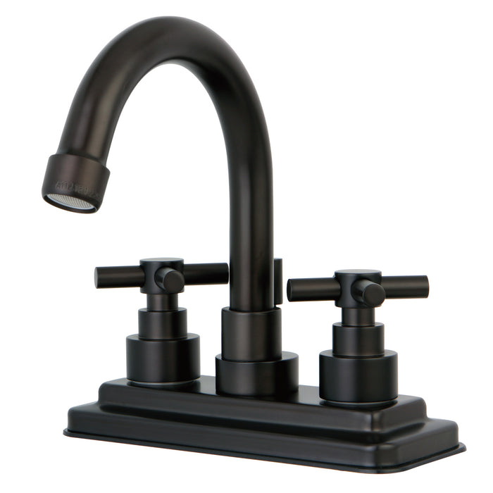 Elinvar KS8665EX Two-Handle 3-Hole Deck Mount 4" Centerset Bathroom Faucet with Brass Pop-Up, Oil Rubbed Bronze