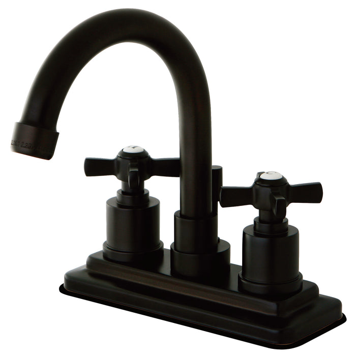 Millennium KS8665ZX Two-Handle 3-Hole Deck Mount 4" Centerset Bathroom Faucet with Brass Pop-Up, Oil Rubbed Bronze