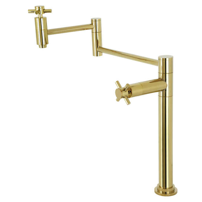 Kingston Sona KS8702DX - Concord Two-Handle 1-Hole Deck Mount Pot Filler Faucet, Polished Brass