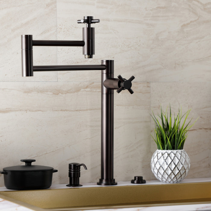 Kingston Sona KS8705DX - Concord Two-Handle 1-Hole Deck Mount Pot Filler Faucet, Oil Rubbed Bronze