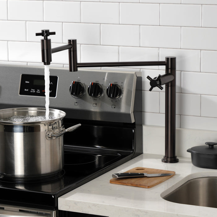 Kingston Sona KS8705DX - Concord Two-Handle 1-Hole Deck Mount Pot Filler Faucet, Oil Rubbed Bronze