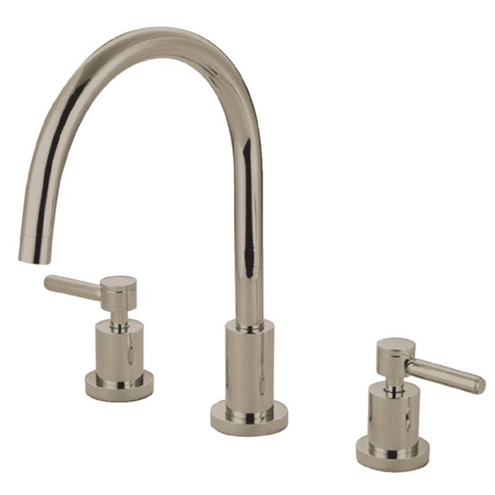 Concord KS8726DLLS Two-Handle 3-Hole Deck Mount Widespread Kitchen Faucet, Polished Nickel