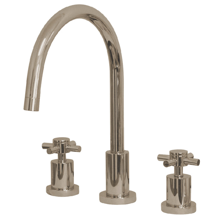 Concord KS8726DXLS Two-Handle 3-Hole Deck Mount Widespread Kitchen Faucet, Polished Nickel