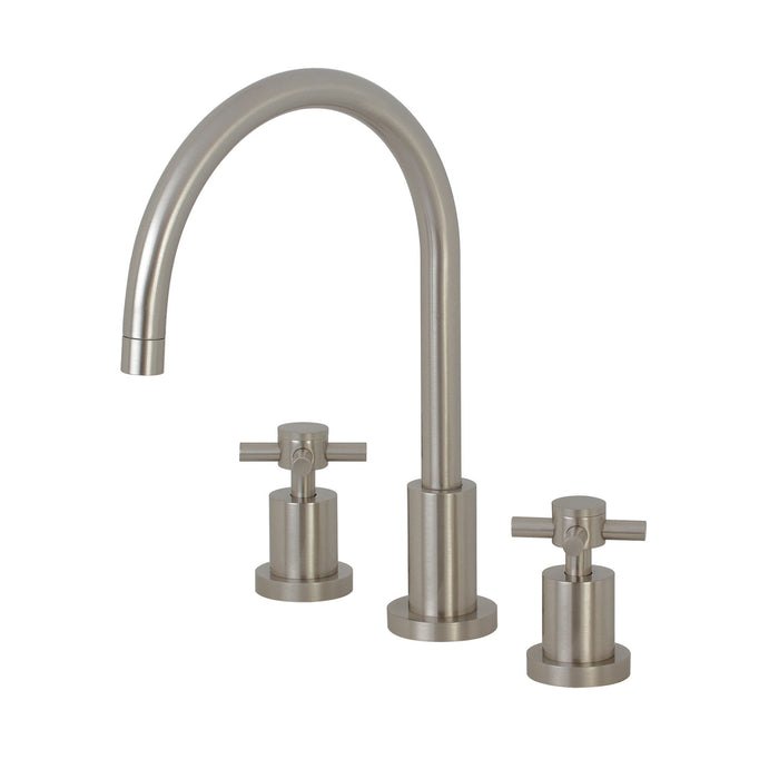 Concord KS8728DXLS Two-Handle 3-Hole Deck Mount Widespread Kitchen Faucet, Brushed Nickel
