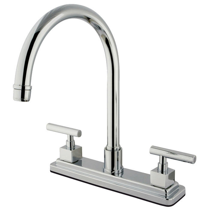 Claremont KS8791CQLLS Two-Handle 1-or-3 Hole Deck Mount 8" Centerset Kitchen Faucet, Polished Chrome