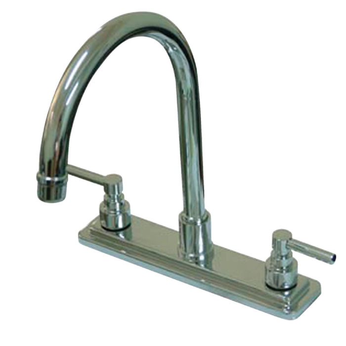 Elinvar KS8791ELLS Two-Handle 1-or-3 Hole Deck Mount 8" Centerset Kitchen Faucet, Polished Chrome