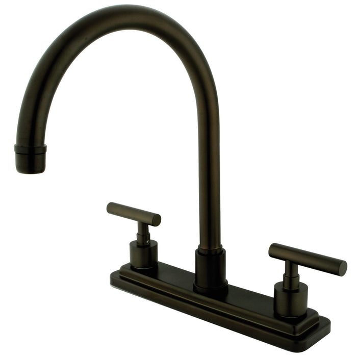Manhattan KS8795CMLLS Two-Handle 1-or-3 Hole Deck Mount 8" Centerset Kitchen Faucet, Oil Rubbed Bronze
