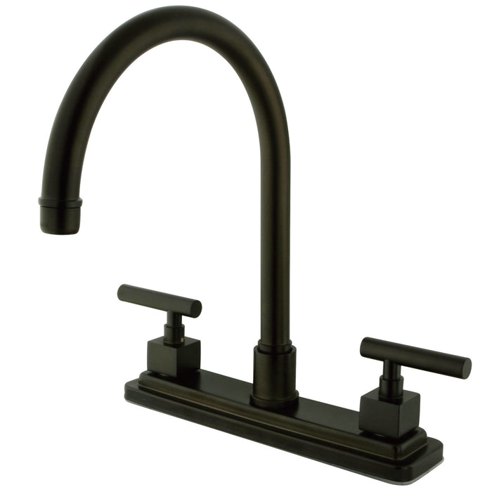 Claremont KS8795CQLLS Two-Handle 1-or-3 Hole Deck Mount 8" Centerset Kitchen Faucet, Oil Rubbed Bronze