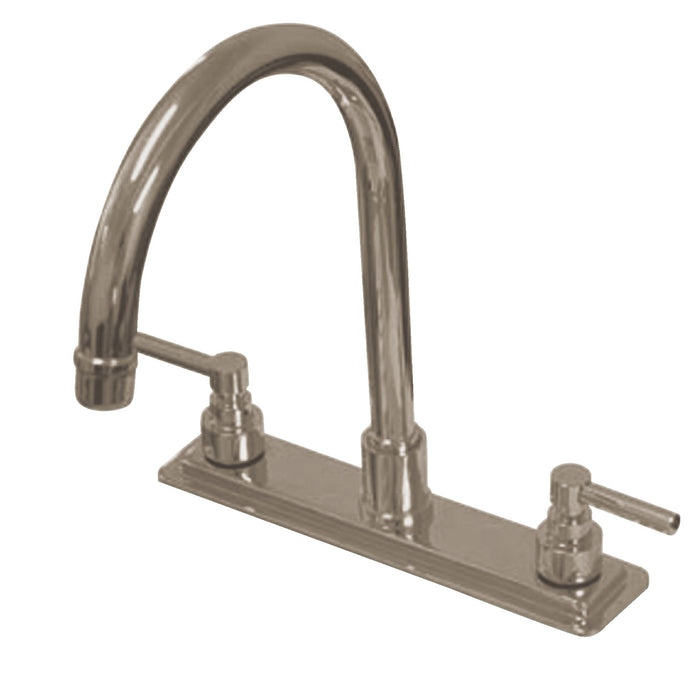 Elinvar KS8798ELLS Two-Handle 1-or-3 Hole Deck Mount 8" Centerset Kitchen Faucet, Brushed Nickel