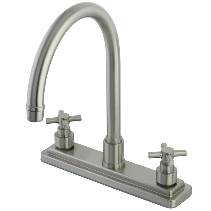 KS8798EXLS Two-Handle 1-or-3 Hole Deck Mount 8" Centerset Kitchen Faucet, Brushed Nickel