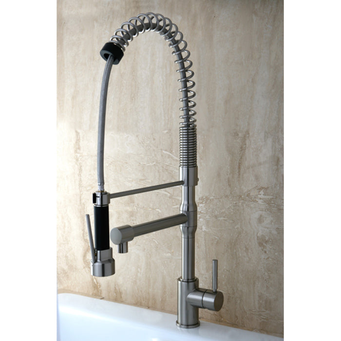Concord KS8978DL Single-Handle 1-Hole Deck Mount Pre-Rinse Kitchen Faucet, Brushed Nickel