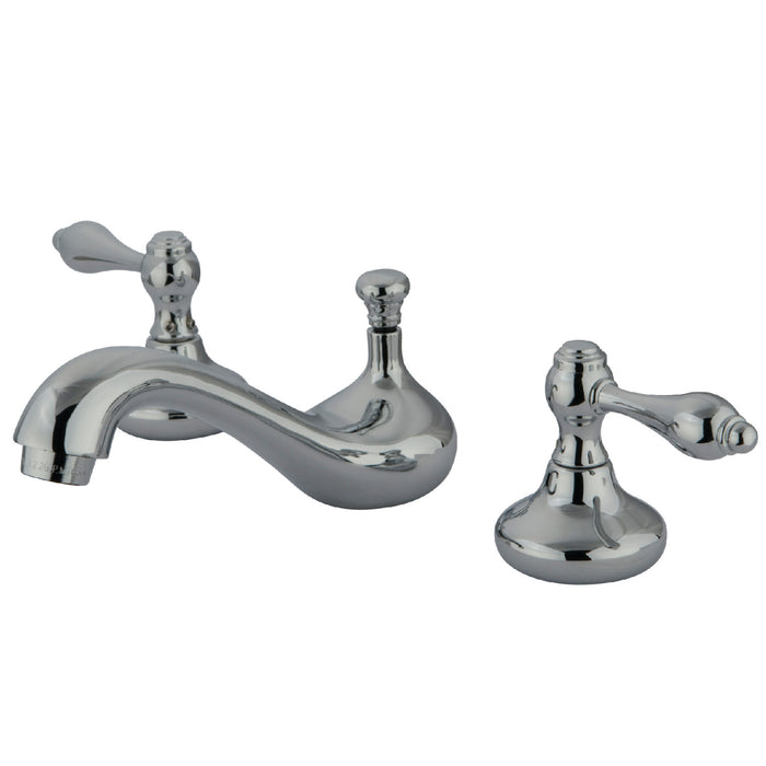 KS941AL Two-Handle 3-Hole Deck Mount Widespread Bathroom Faucet with Plastic Pop-Up, Polished Chrome