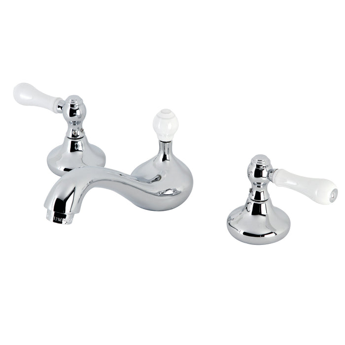 KS941PL Two-Handle 3-Hole Deck Mount Widespread Bathroom Faucet with Plastic Pop-Up, Polished Chrome