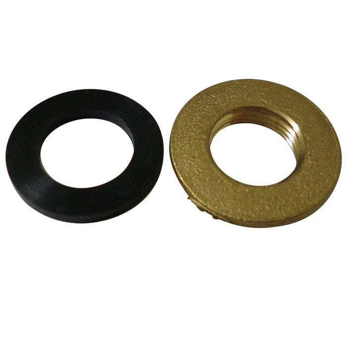 KSBLN12 Brass Lock Nuts with Black Rubber Washer, Raw