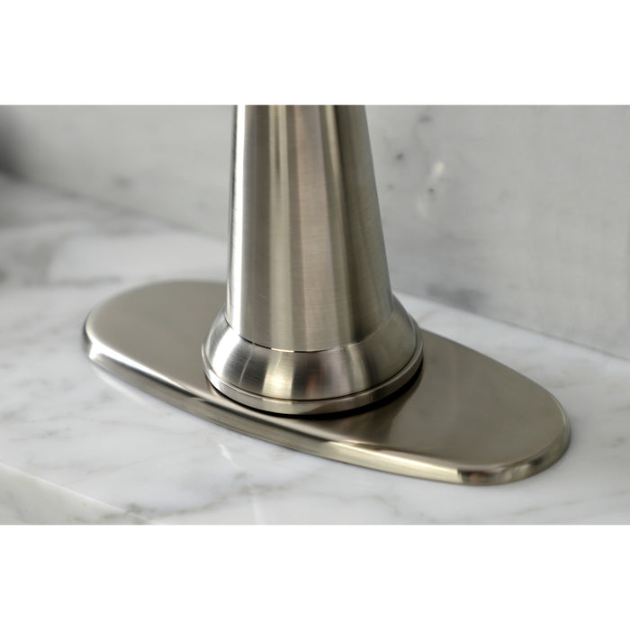 Nautical KSD154KLBN Single-Handle 1-Hole Deck Mount Bathroom Faucet with Push Pop-Up and Deck Plate, Brushed Nickel