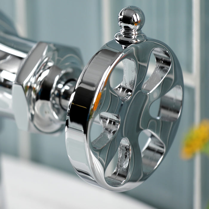 Belknap KSD3541RX Single-Handle 1-Hole Deck Mount Bathroom Faucet with Push Pop-Up and Deck Plate, Polished Chrome