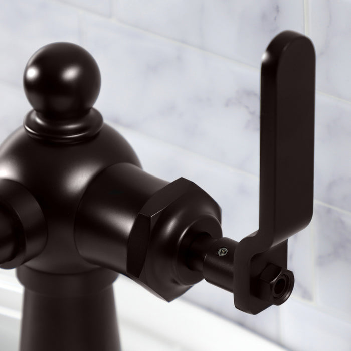 Knight KSD3545KL Single-Handle 1-Hole Deck Mount Bathroom Faucet with Push Pop-Up and Deck Plate, Oil Rubbed Bronze
