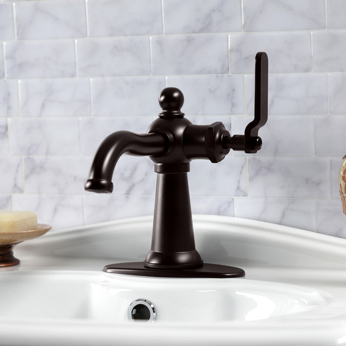 Knight KSD3545KL Single-Handle 1-Hole Deck Mount Bathroom Faucet with Push Pop-Up and Deck Plate, Oil Rubbed Bronze