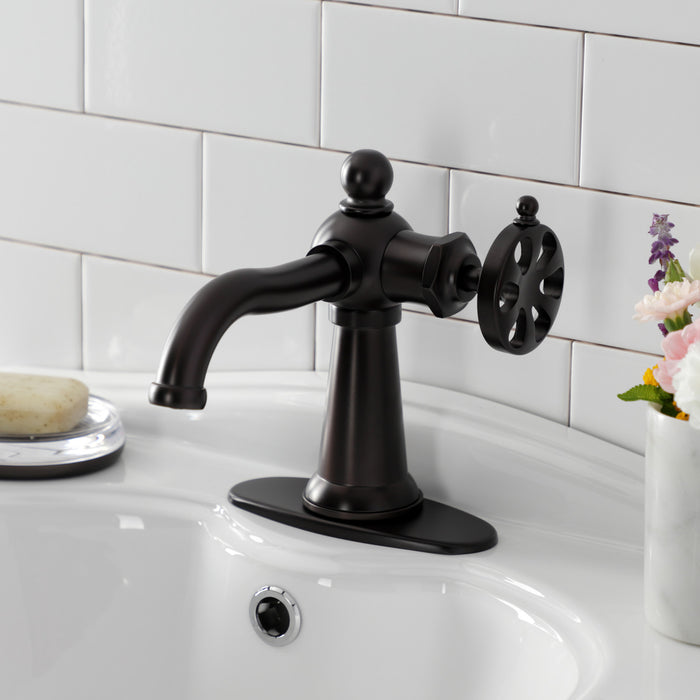 Belknap KSD3545RX Single-Handle 1-Hole Deck Mount Bathroom Faucet with Push Pop-Up and Deck Plate, Oil Rubbed Bronze
