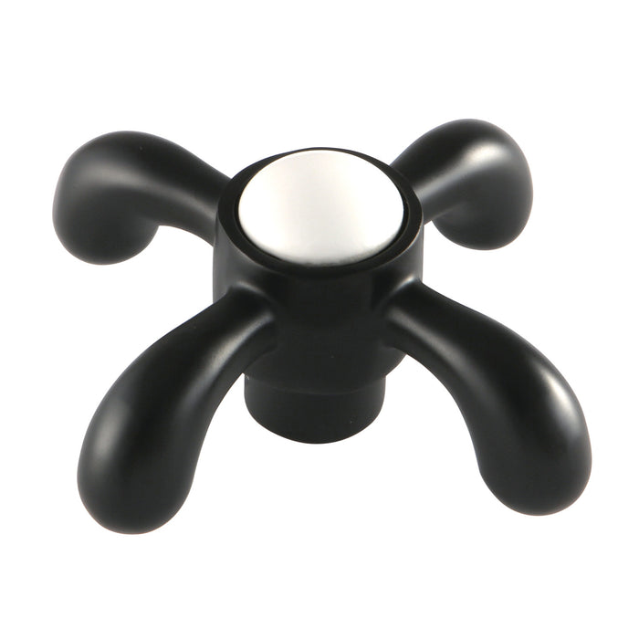 Kingston French Country KSDH7980TX Metal Cross Handle, Diverter for Tub and Shower Faucet, Matte Black