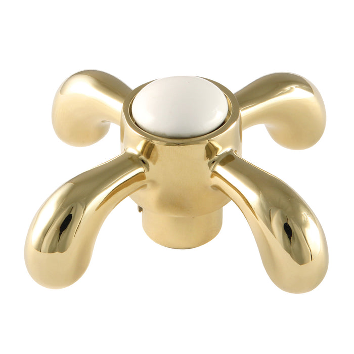 Kingston French Country KSDH7982TX Metal Cross Handle, Diverter for Tub and Shower Faucet, Polished Brass