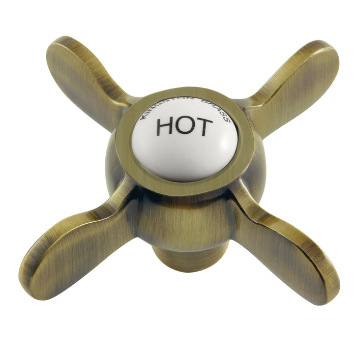 Kingston Essex KSH113ABH Metal Cross Handle (Hot Side), Antique Brass