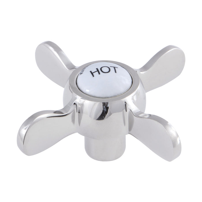 Kingston Essex KSH113PNH Metal Cross Handle (Hot Side), Polished Nickel