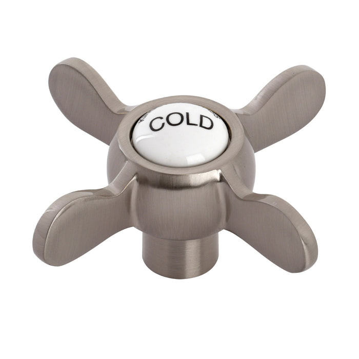 Kingston Essex KSH113SNC Metal Cross Handle (Cold Side), Brushed Nickel