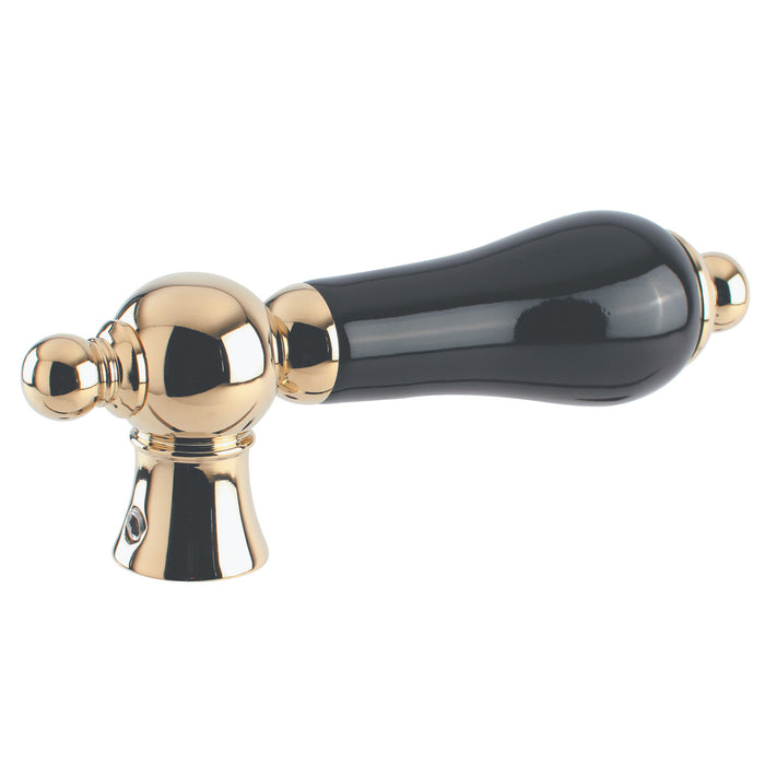 Kingston Duchess KSH1162PKL Black Porcelain Lever Handle, Polished Brass