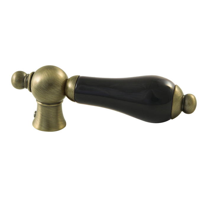 Kingston Duchess KSH1163PKL Black Porcelain Lever Handle, Antique Brass